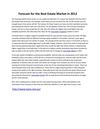 Forecast for the Real Estate Market in 2012