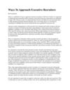 Ways To Approach Executive Recruiters