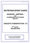 Nutrition Sport Sante Nageurs Maîtres Enquête 2-2 2011 partie 2