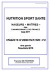 Nutrition Sport Santé Nageurs Maîtres Enquête 2-1 2011 partie 1