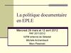 Présentation formation Politique documentaire