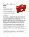 How to Treat Injuries at Home