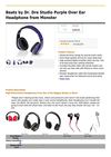Beats By Dr. Dre Studio Purple Over Ear Headphone From Monster