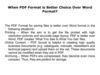 When PDF Format is Better Choice Over Word Format?