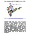 Incredible India with Many Diversities