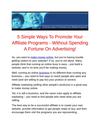 5 Simple Ways To Promote Your Affiliate Programs