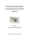 2The actual Disadvantages associated with Solar panel systems
