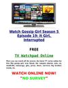 (((FREE))) Watch Gossip Girl Season 5 Episode 19 It Girl, Interrupted