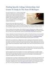 Finding Specific College Scholarships And Grants To Study In The State Of Michigan