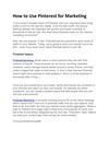 How to Use Pinterest for Marketing 