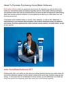 Ideas To Consider Purchasing Home Water Softeners