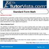 Standard Form Math 