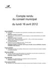 16 avril 2012 - compte-rendu du conseil municipal