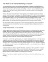 The World Of An Internet Marketing Consultant