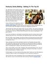 Kentucky Derby Betting - Getting To The Top 20