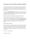 How Big of a Factor is Quality in Google’s Rankings?