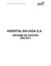 Informe de Gestión Hospital en Casa 2009