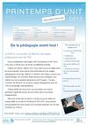 Printemps d'UNIT 2012 - Newsletter n°2