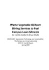Waste Vegetable Oil from Dining Services to Fuel Campus Lawn Mowers - Western Michigan University 
