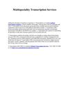 Multispeciality Transcription Services