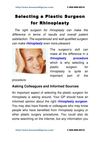 Selecting a Plastic Surgeon for Rhinoplasty