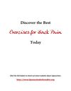 Discover the Best Exercises for Back Pain Today