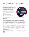 NBA Playoffs Betting Game 2 of Utah Jazz VS San Antonio Spurs
