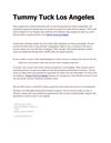 Tummy Tuck Los Angeles 