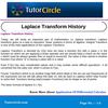 Laplace Transform History