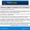 Inverse Laplace Transform Of A Constant
