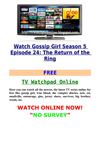 Watch Gossip Girl Season 5 Episode 24 The Return of the Ring