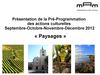 Pré-Programmation des actions culturelles de Septembre à Décembre 2012