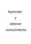 Aprender y saber