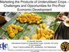 Marketing the Products of Under Utilized Crops: Challenges and Opportunities for Pro-Poor Economic Development 