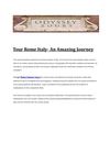 Tour Rome Italy- An Amazing Journey