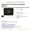Alpine PDX-F4 4 3 2 Power Density Digital Amplifier