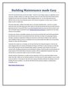 Building Maintenance made Easy