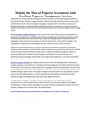 Making the Most of Property Investments with Excellent Property Management Services