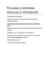 Procesos y sistemas técnicos e información