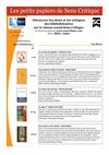 Les petits papiers de Sens Critique avril 2012