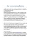 Car accessory installations