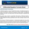 Differential Equation Formula Sheet