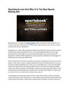 Sportsbook.com And Why It Is The Best Sports Betting Site