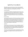 Specific Ways To Lose Belly Fat