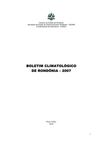 BOLETIM CLIMATOLÓGICO RONDÔNIA 2007