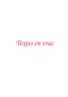 Textes en vrac