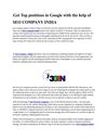 Get Top positions in Google with the help of SEO COMPANY INDIA