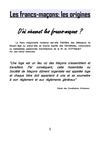 Origines de la Franc maçonnerie