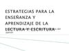 Las estrategias para la enseñanza y aprendizaje de la lectura y la escritura 