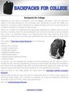 Backpacks For College